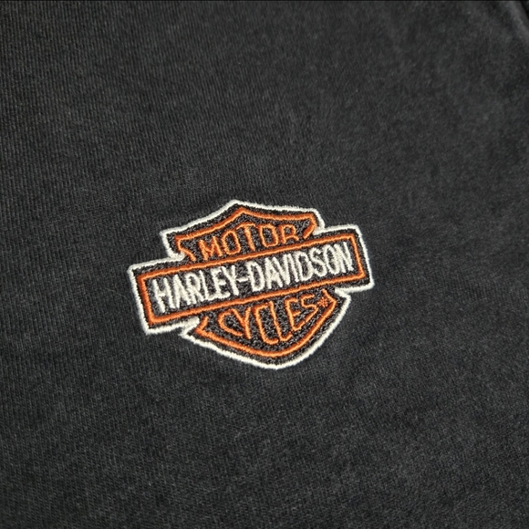 VINTAGE Harley Davidson Tank Top Mens XXL Black Eagle Checkered Flag Embroidered - Picture 2 of 11